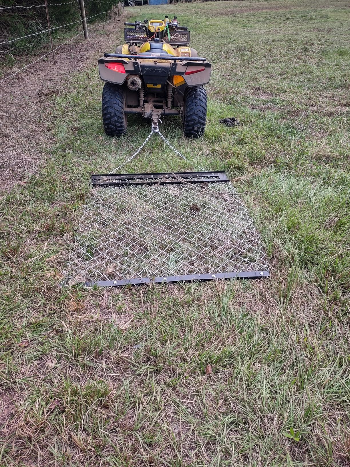 STIRLINGEAR 4'x5' Pre-Assembled Drag Harrow for ATV/UTV - Heavy Duty Rust-Resistant Mesh Harrow for Gravel Driveway, Lawn, Field & Soil Leveling - Steel Tow Behind Ground Leveler (Patent Pending) customer photo 1