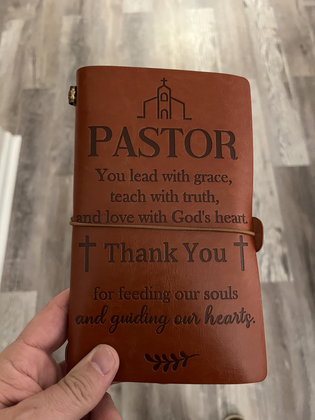 PRSTENLY Pastor Appreciation Gifts Leather Journal 140 Page Refillable Journal Thank You Retirement Farewell Christmas Birthday Gifts for Pastor Men Women customer photo 1