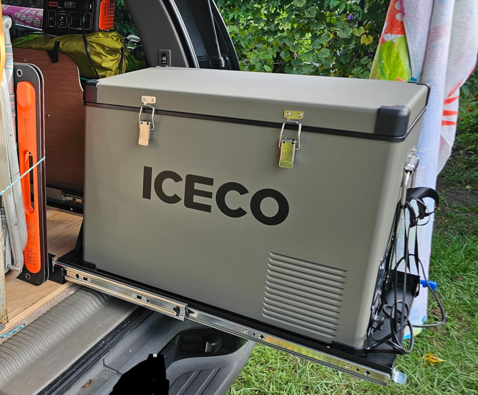 BODEGACOOLER Car Fridge Slide, Inner 29.4 x 17.2in, Vehicle Refriderator Slider with 4 Buckle Straps, Max 220 LBS/100Kg customer photo 1