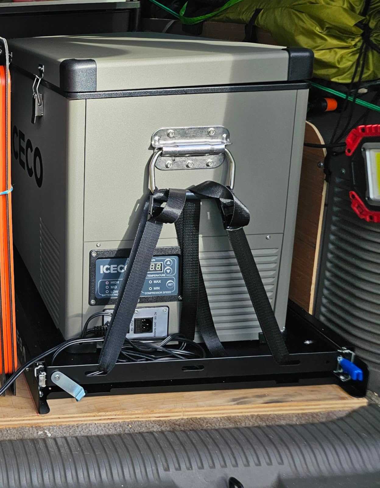 BODEGACOOLER Car Fridge Slide, Inner 29.4 x 17.2in, Vehicle Refriderator Slider with 4 Buckle Straps, Max 220 LBS/100Kg customer photo 2