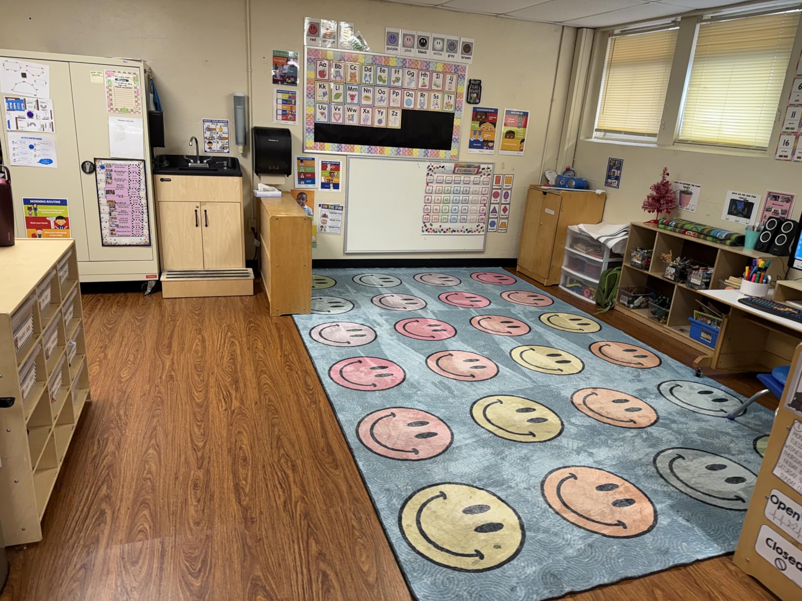 OLEEK Large Classroom Rug Elementary 8x13 - Classroom Rugs for Kids Room - Classroom Carpet Elementary - Kids playroom Rug 8 x 13 - Preschool Rugs for Classroom - Schoolgirl Style Classroom Decor customer photo 1