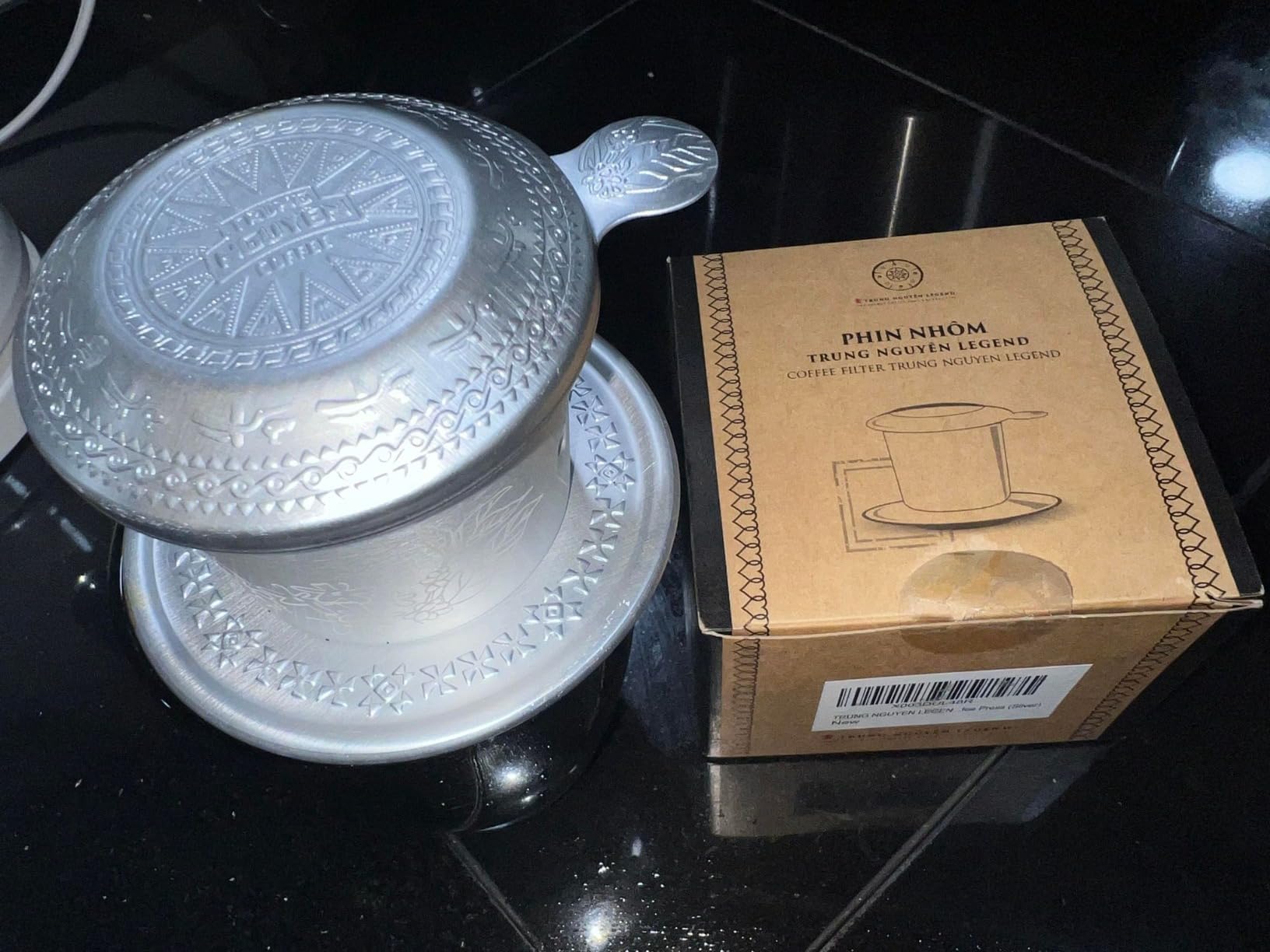 TRUNG NGUYEN LEGEND Vietnamese Pour Over Filter Set, Traditional Phin Drip Coffee Maker, Portable Reusable Coffee Press (Yellow) customer photo 2
