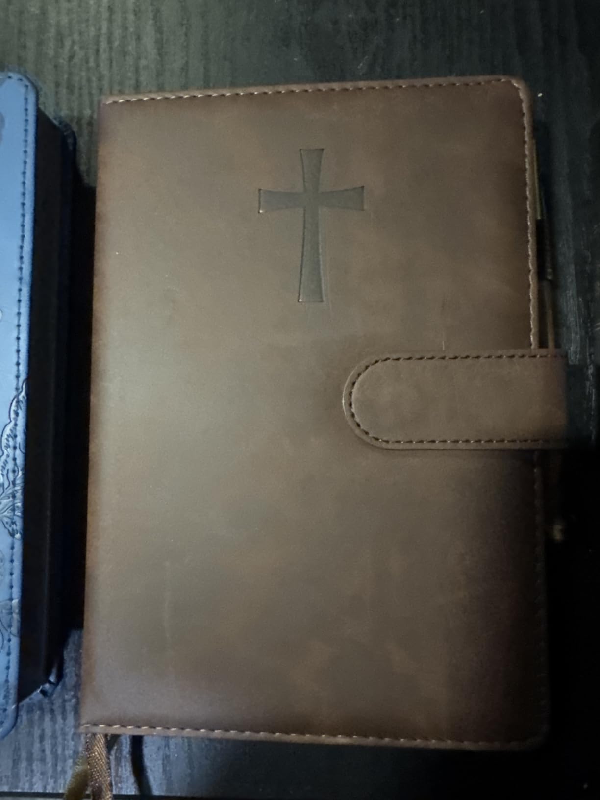 Leather Christian Bible Journal for Men, Prayer Journal for Scripture Study & Daily Devotional, Undated Church Notes Notebook, Jesus Religious Faith Gifts for Pastor, Graduation, Brown customer photo 1