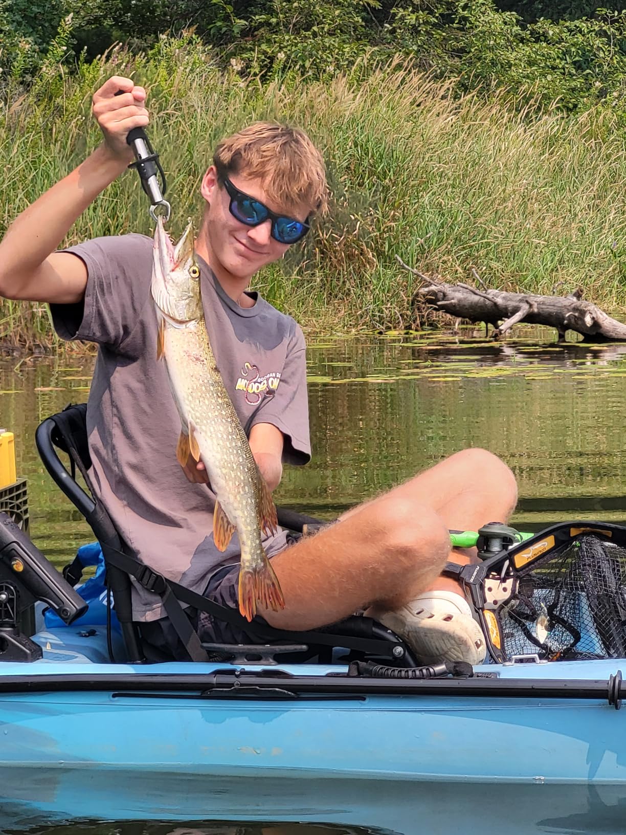 11.5 Inch Fish Lip Gripper with Scale, Max 40lbs Scale, 360 Degree Swivel Non-Slip Handle, Fish Grabber Control Tool for Safe, Hook Removal, Easy Catch and Release, Fishing Gifts for Men Women customer photo 1