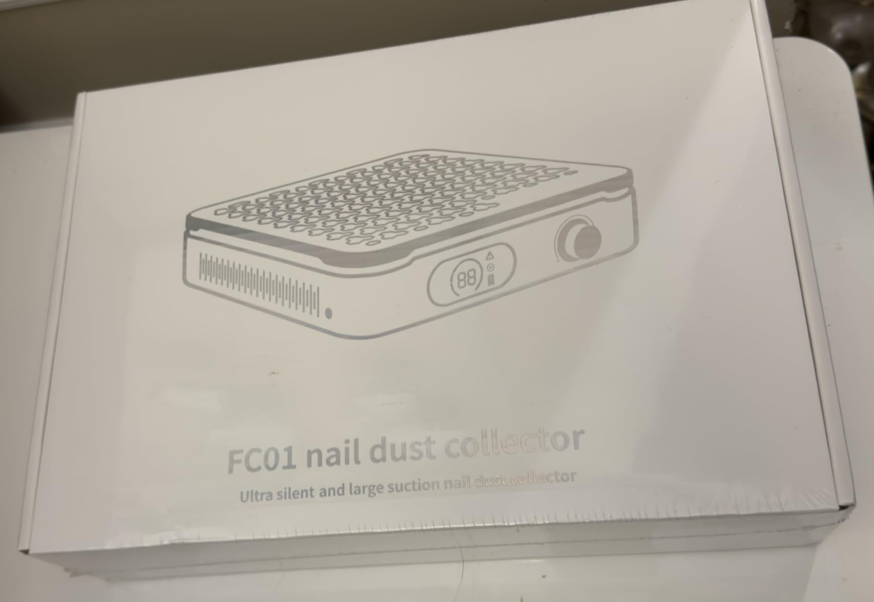 Nail Dust Collector | 1000PA Professional Nail Dust Collector | 10 Speed Levels| Low Noise & Strong Suction| Reusable Filter, 10 Pads + Nail Dust Brush| for Acrylic Nails, Salon & Home -Orange Diamond customer photo 1