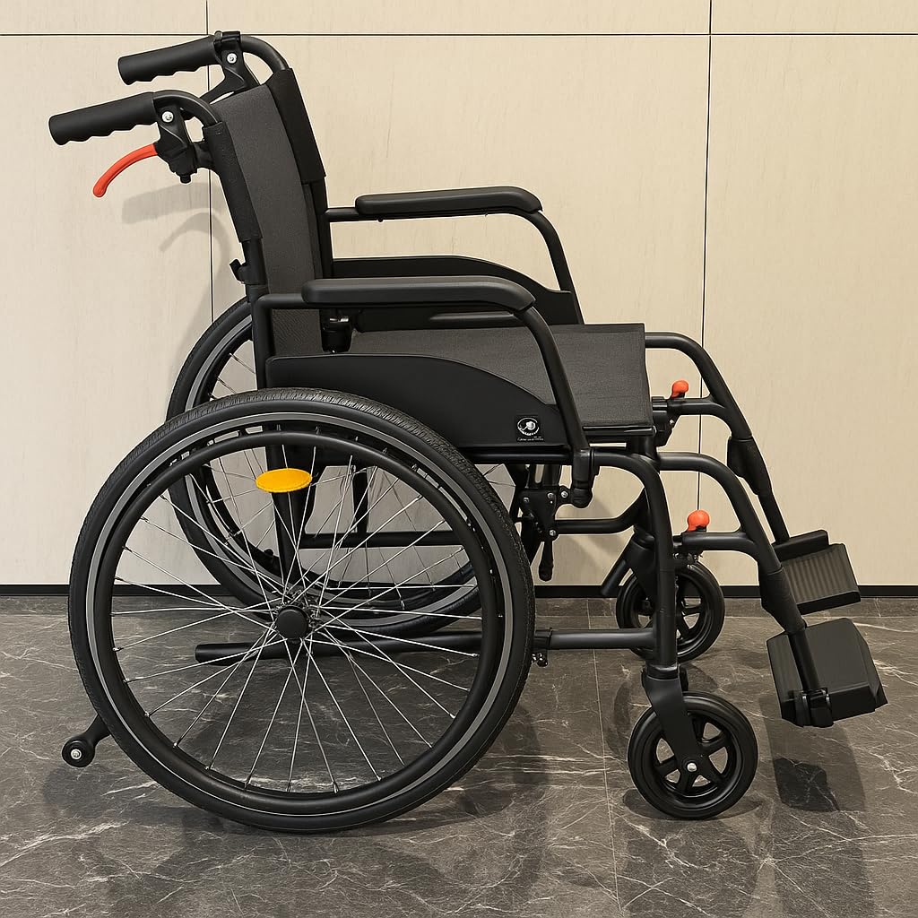 Wheelchairs for Adults, WHLICKS Premium Comfortable Transport Wheelchair Lightweight Foldable, 25lb Portable Transfer Chair for Seniors with Swing-Away footrests and Anti Tipper, 264lb Capacity customer photo 1