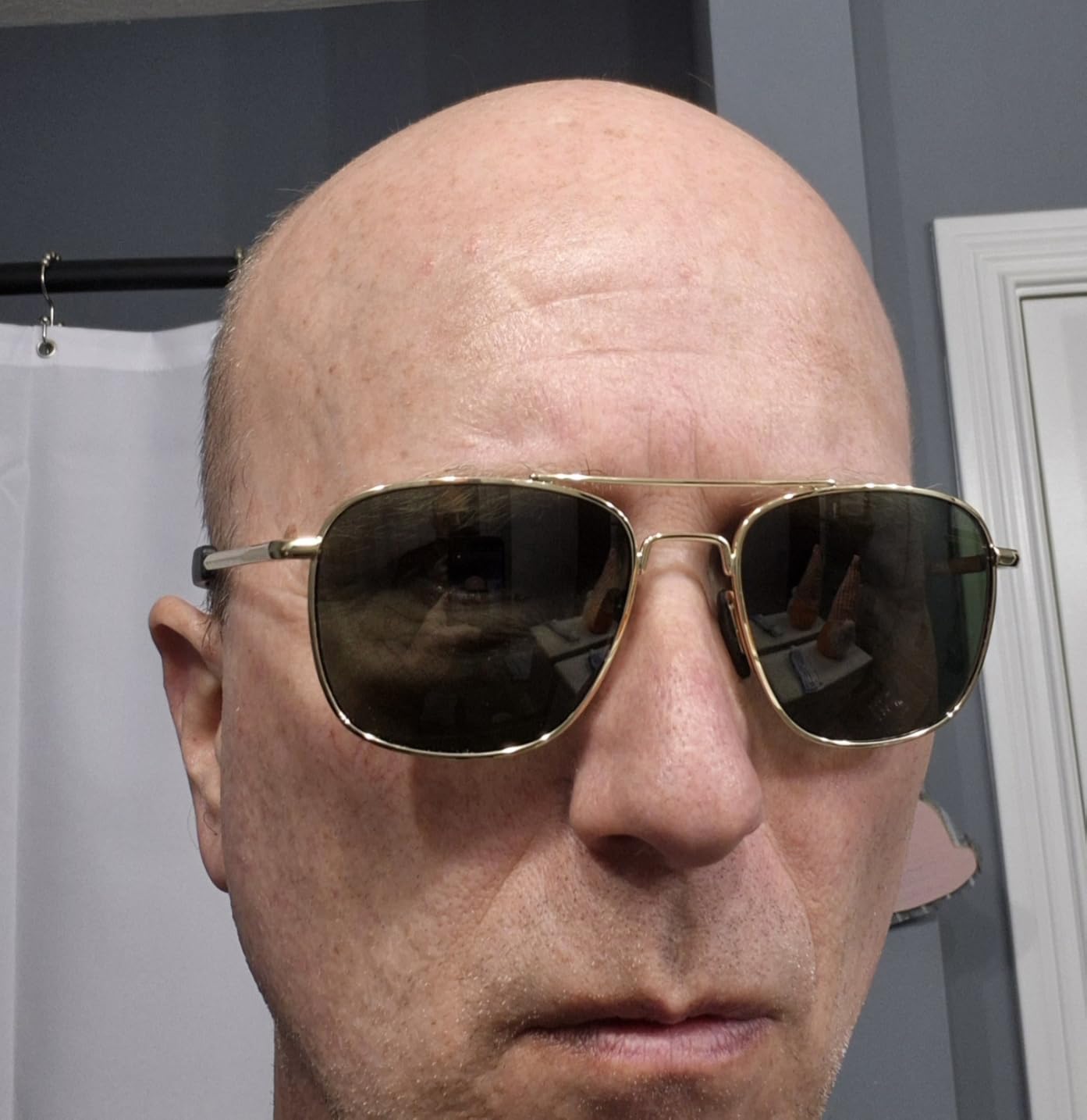 Real Glass Lens Sunglasses Military Style Pilot Aviator HD Shades with Upgraded Spring Hinge Bayonet Temples customer photo 2