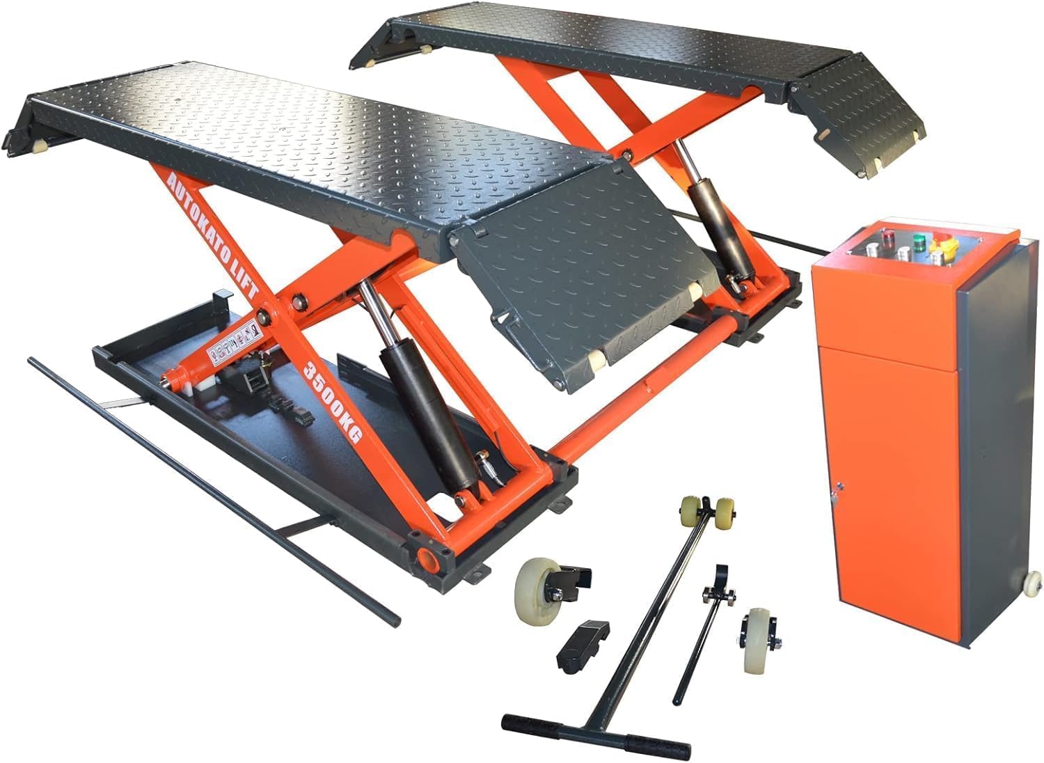 KATOOL Portable Car Lift Mid Rise Scissor Lift 110V Electric Power Mid-Rise Car Lift Max. Lifting Height 41.25