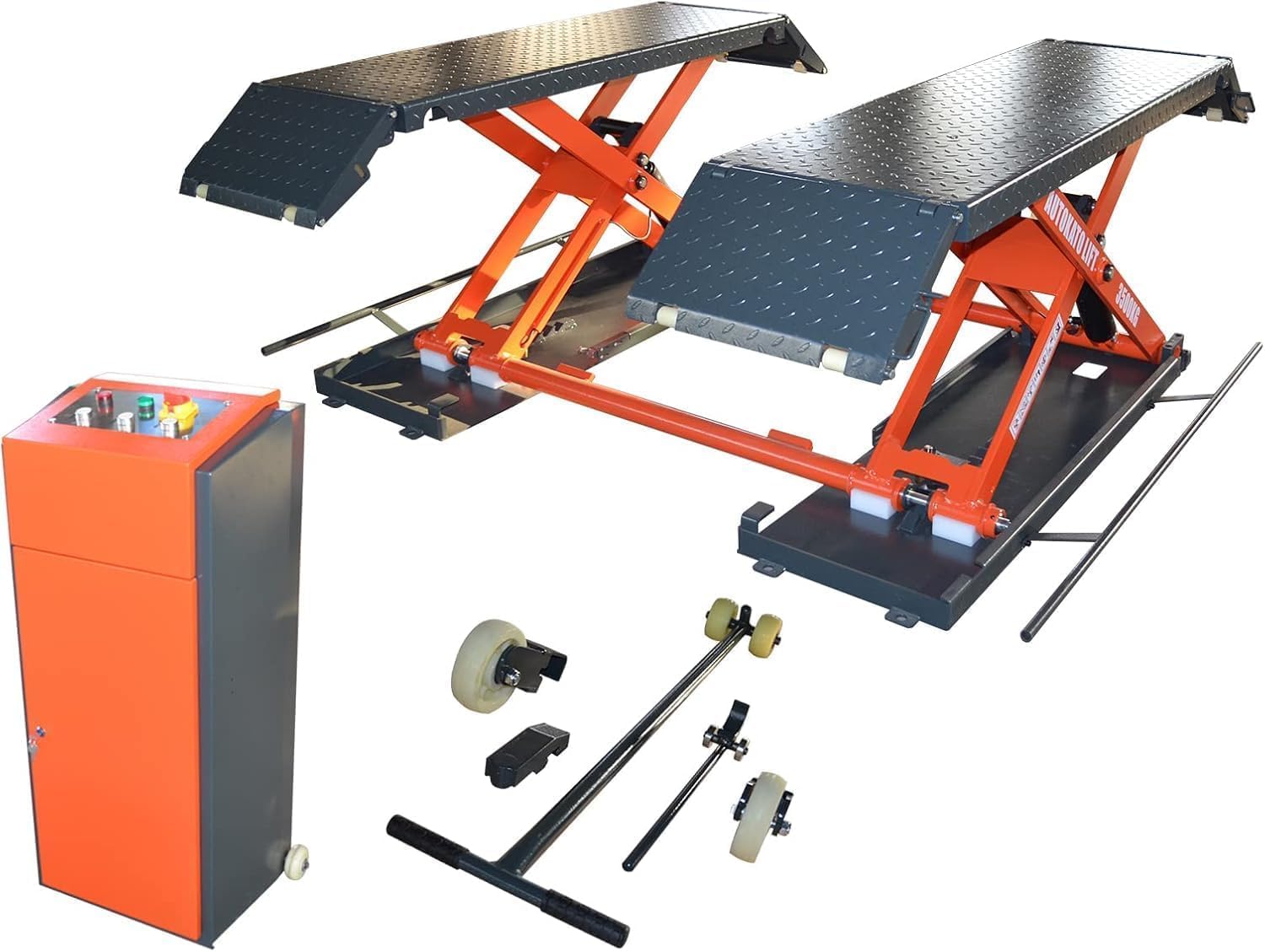KATOOL Portable Car Lift Mid Rise Scissor Lift 110V Electric Power Mid-Rise Car Lift Max. Lifting Height 41.25