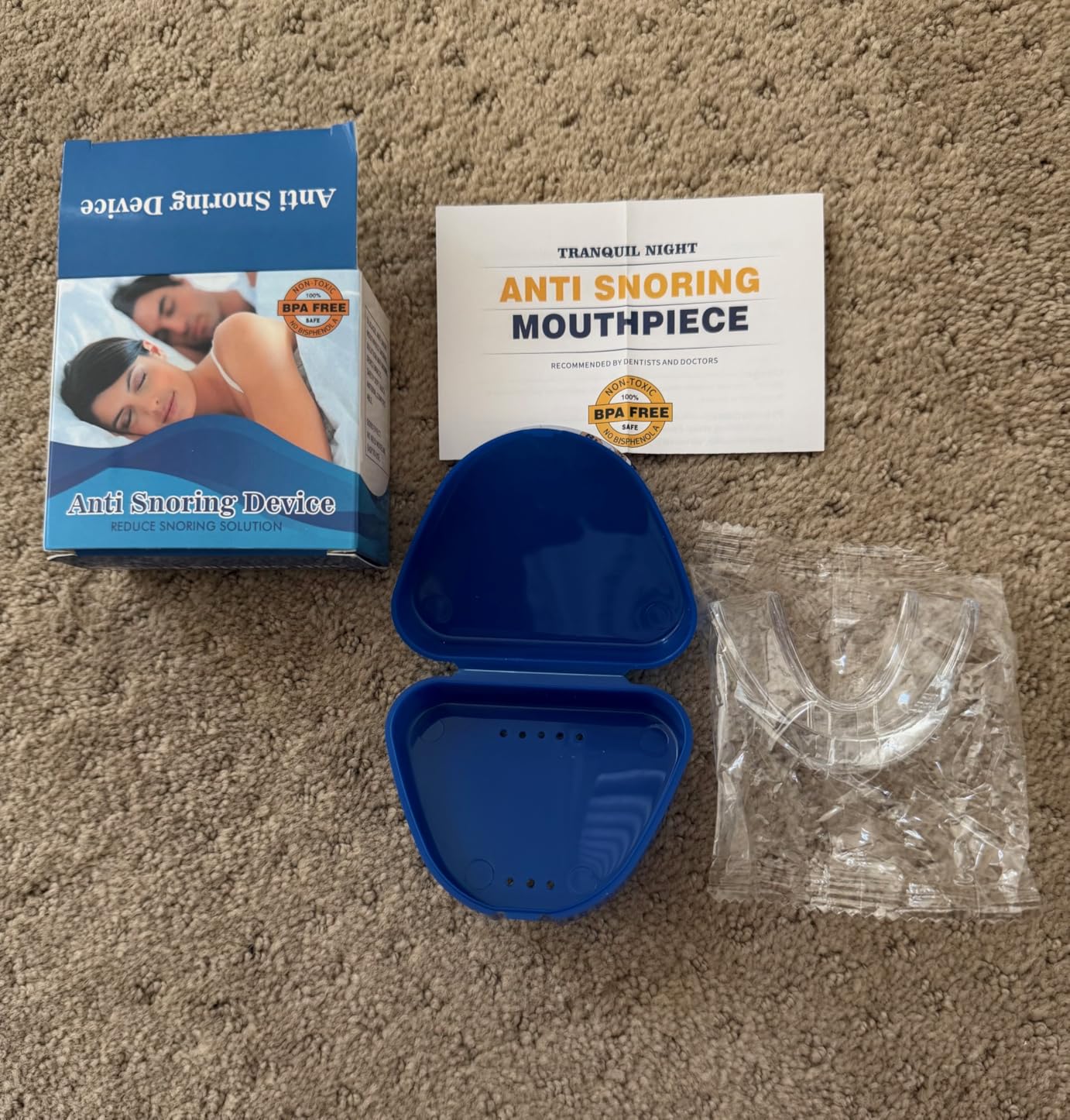 Anti-Snore Device, Snoring Mouthpiece - Comfortable Mouth Guard for Stop Snoring, Effective Snore Solution Devices for Man Sleep-PU08 customer photo 1