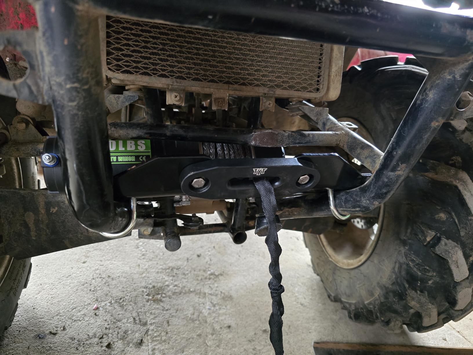 TYT 3500 lb ATV Winch, 12V DC Electric Winch with Wireless Remote and Wired Switch, 7/32