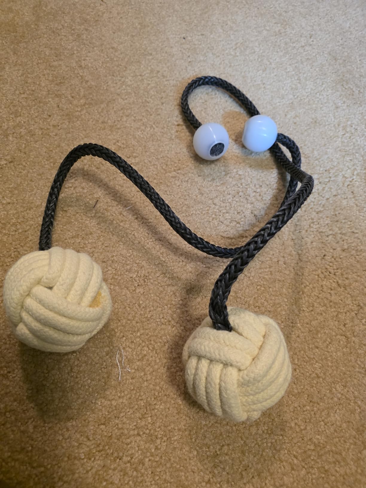 SpinTech Fire Poi Set with Monkey Fist Kevlar Wicks and Technora Tethers Flow Arts Prop High-Performance Burn Spinning for Festivals and Performances (Poi, 3 Inch Head / 24 Inch Length) customer photo 2