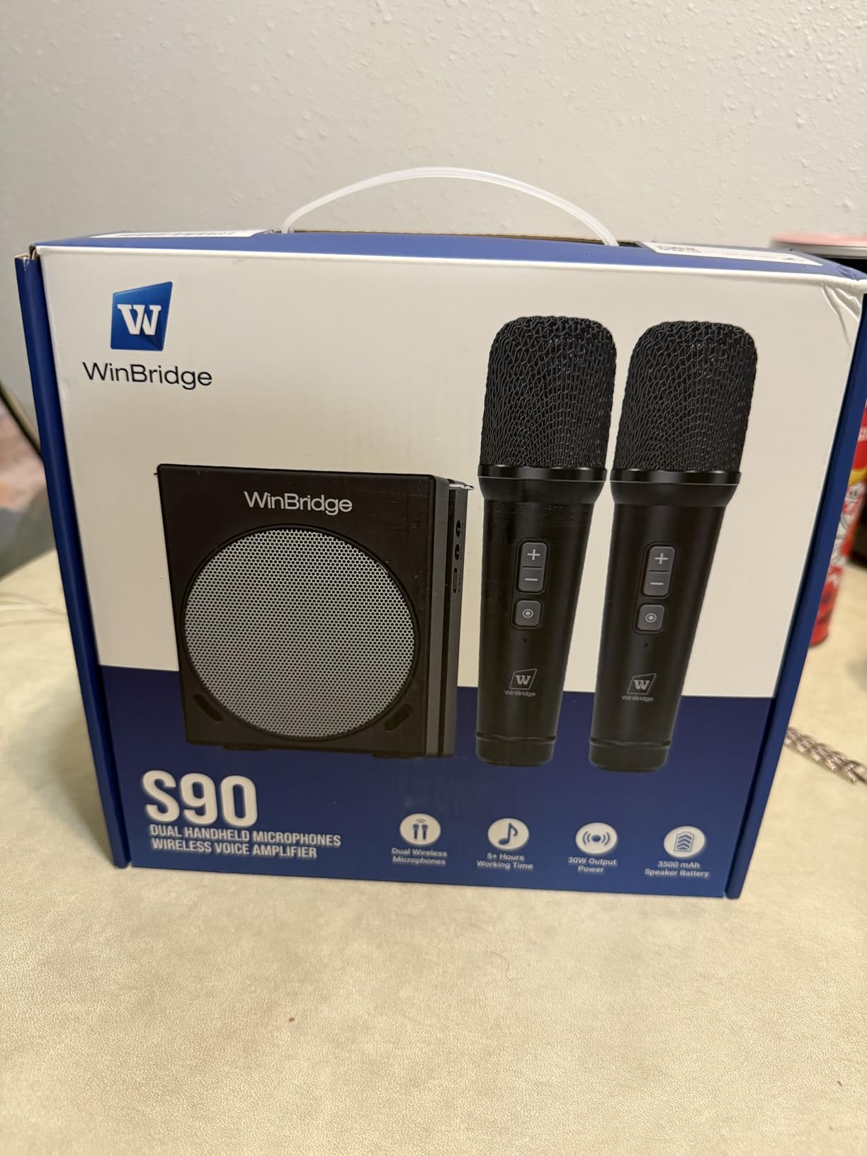 WinBridge Voice Amplifier for Teachers, Portable PA System for Public Speaking, Bluetooth Speaker with 2 Microphones for Classroom, Karaoke, Event Hosts, 30W DSP, BT/USB/TF/AUX - Black, S90 customer photo 2