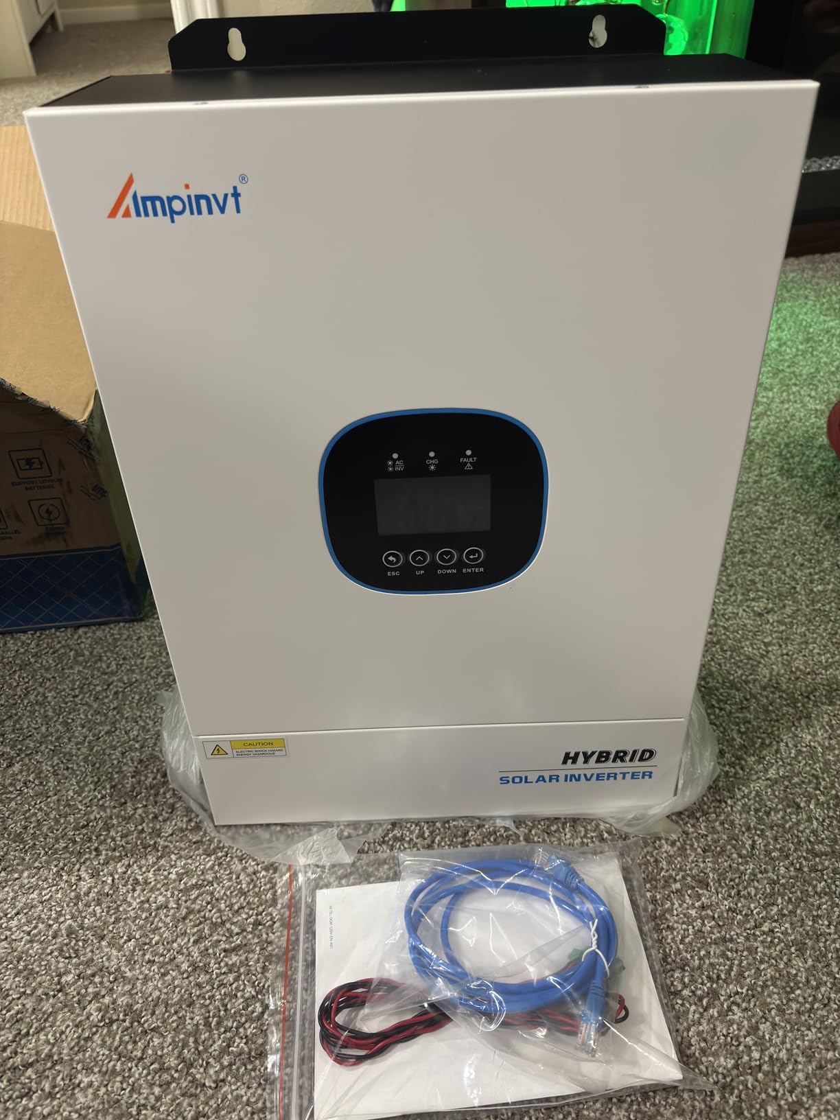 Ampinvt 5000W Off Grid Hybrid Solar Inverter 48Vdc to 110/120Vac, inbuilt 100A MPPT Solar Charger, Max PV Input 5500W 500Vdc, Support up to 6 in Parallel, Lead Acid Lithium Battery, Home use customer photo 1