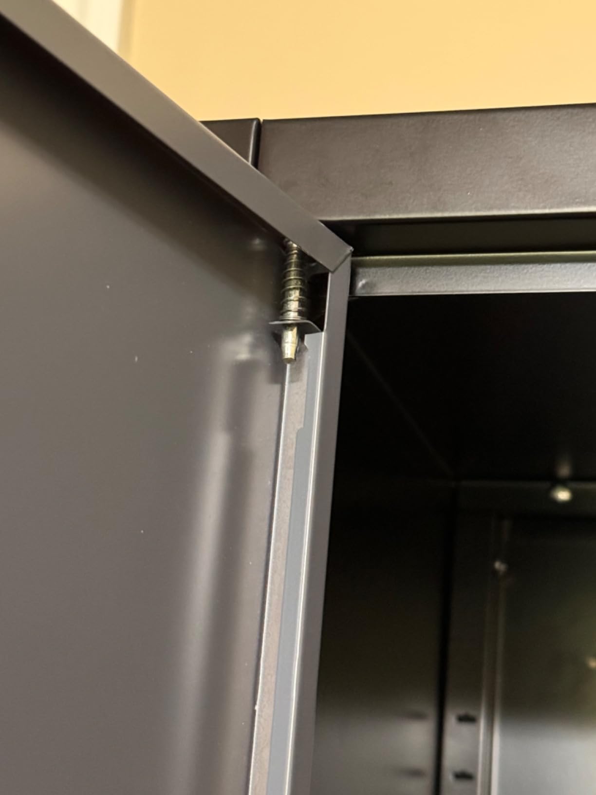 Wide & Deep Metal Storage Cabinet with Hanging Rod, Black Broom Closet Storage Cabinet with Lock, 72