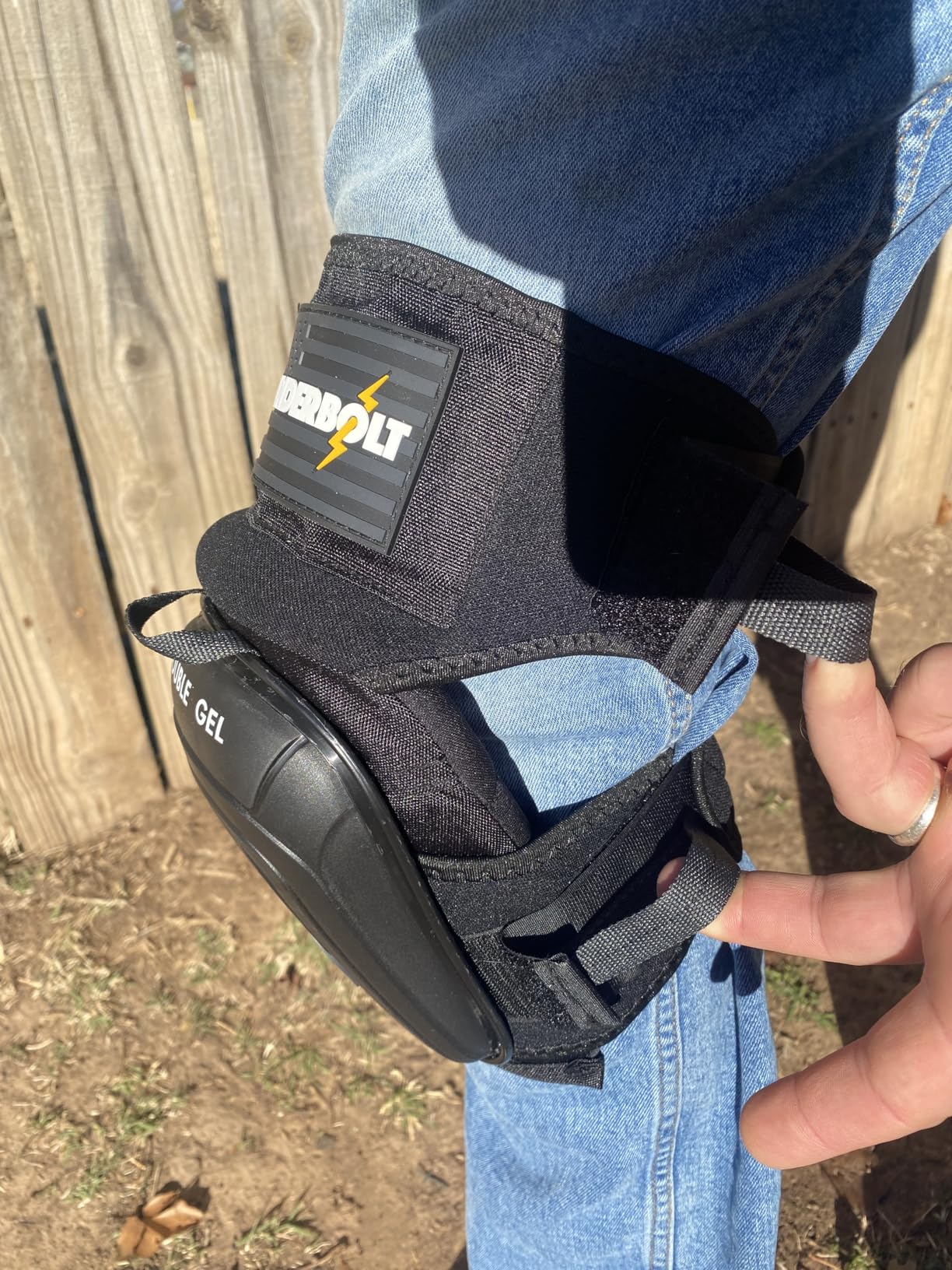 Thunderbolt Knee Pads for Men Construction Knee Pads for Work with Double Gel for Gardening Flooring Roofing customer photo 2