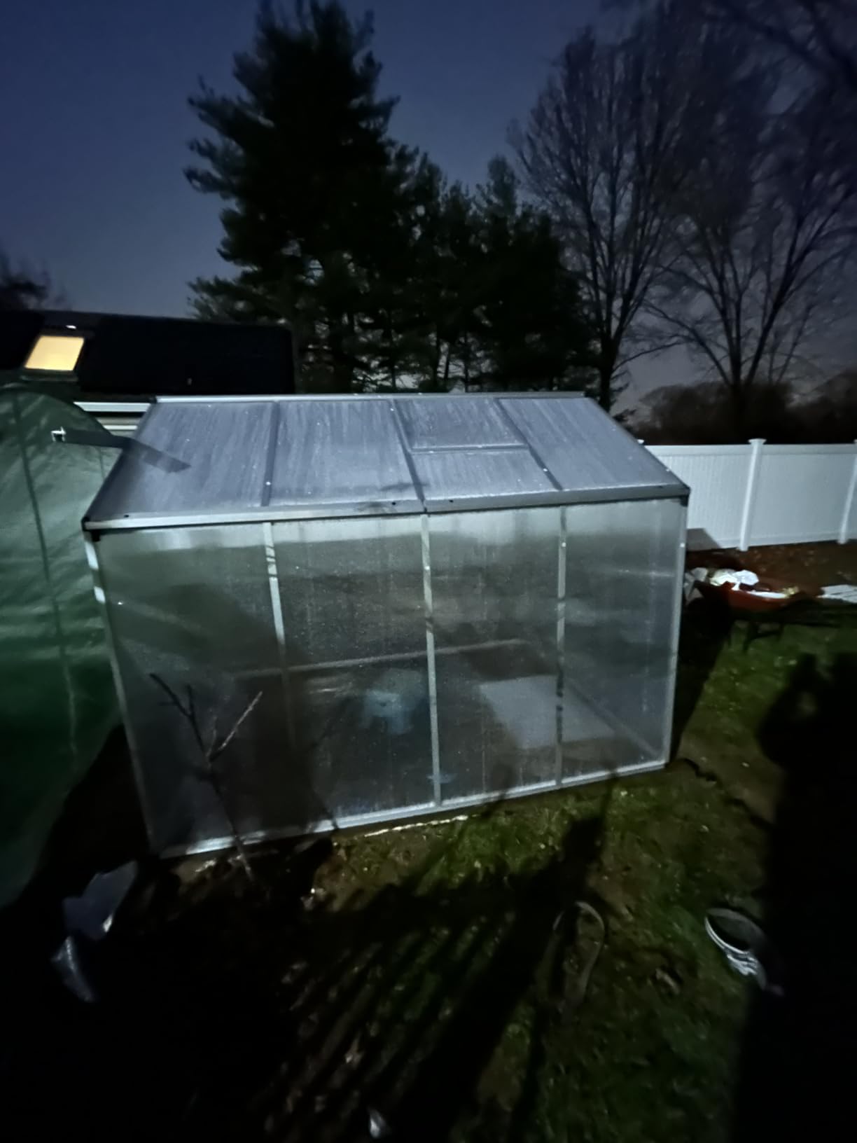 Happygrill Greenhouse, 6 x 8 x 6.5FT Outdoor Polycarbonate Greenhouse w/ Sliding Door, Adjustable Roof Vent, Rain Gutter, Heavy-Duty Aluminum Greenhouses for Outdoors, Garden, Backyard, Patio, Lawn customer photo 1