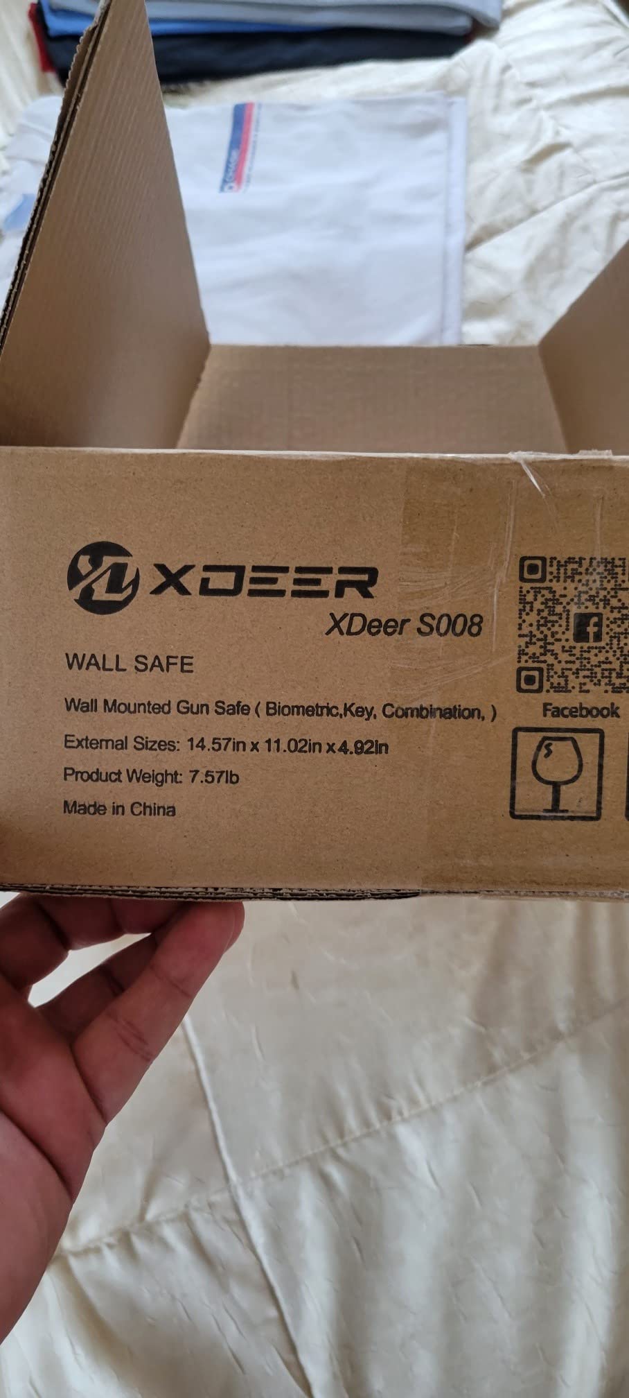 XDeer Biometric Wall Safe without Gas Strut for Quick Access, Hidden Storage for Full-Size, LED Light, Silent Mode, and Backlit Digital Keypad S008QG (S008) (Without Gas) customer photo 1