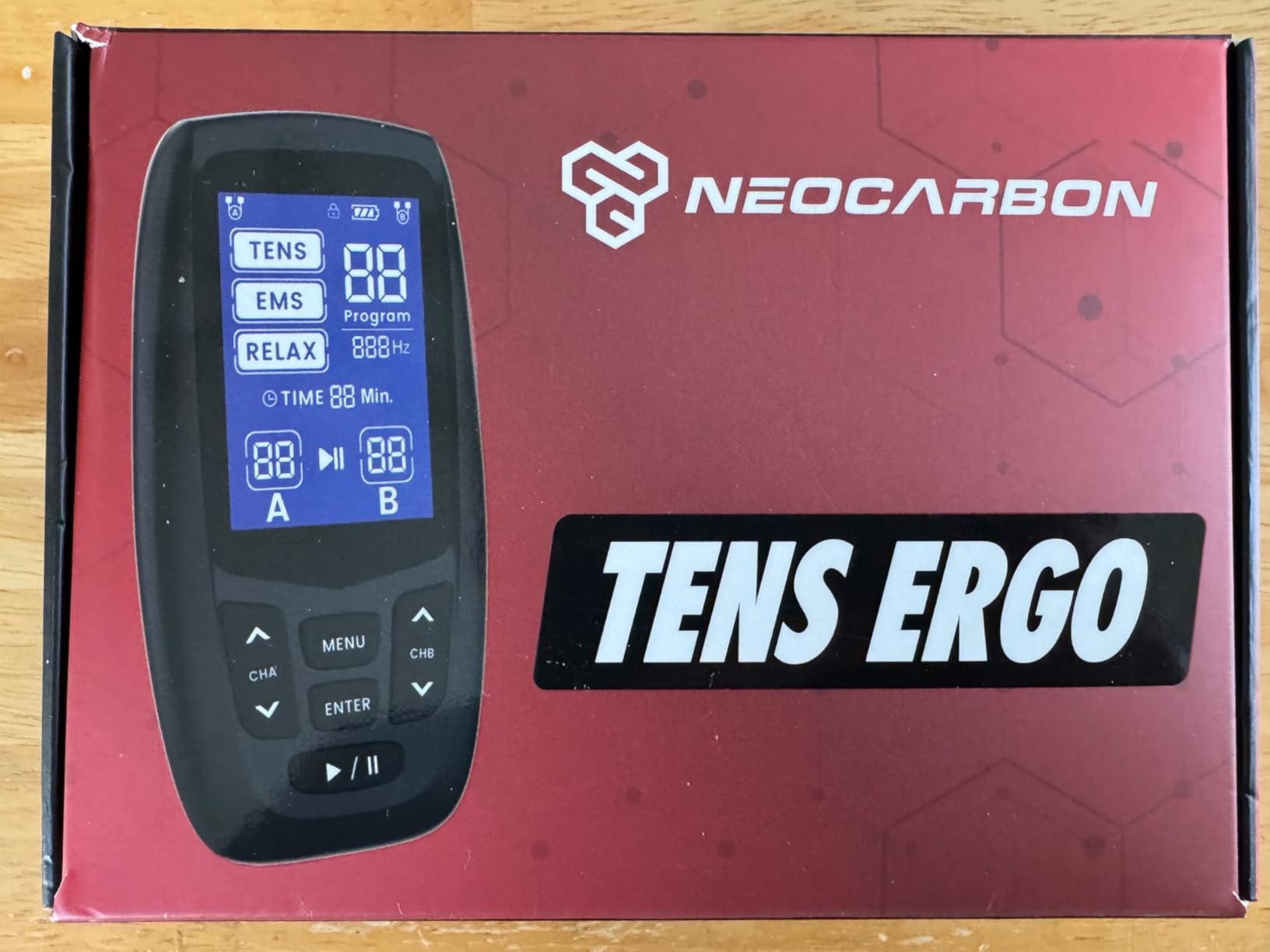 NEOCARBON TENS Unit Muscle Stimulator Ergo Machine for Pain Relief and Muscle Recovery, Electronic EMS Pulse Massager, Medical Grade & Pain Management, Black customer photo 2