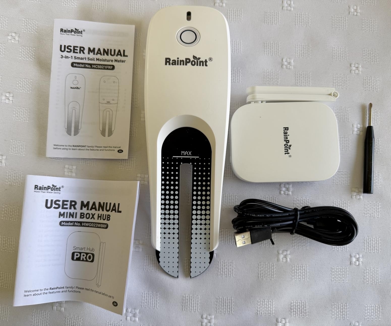 RainPoint 3-in-1 APP Remote Monitoring WiFi Soil Meter for Plant Indoor/Outdoor, Moisture/Air Temperature/Light Intensity Monitor and Custom Alert, IP66 Waterproof Wireless Sensor, 2.4GHz WiFi Support customer photo 1