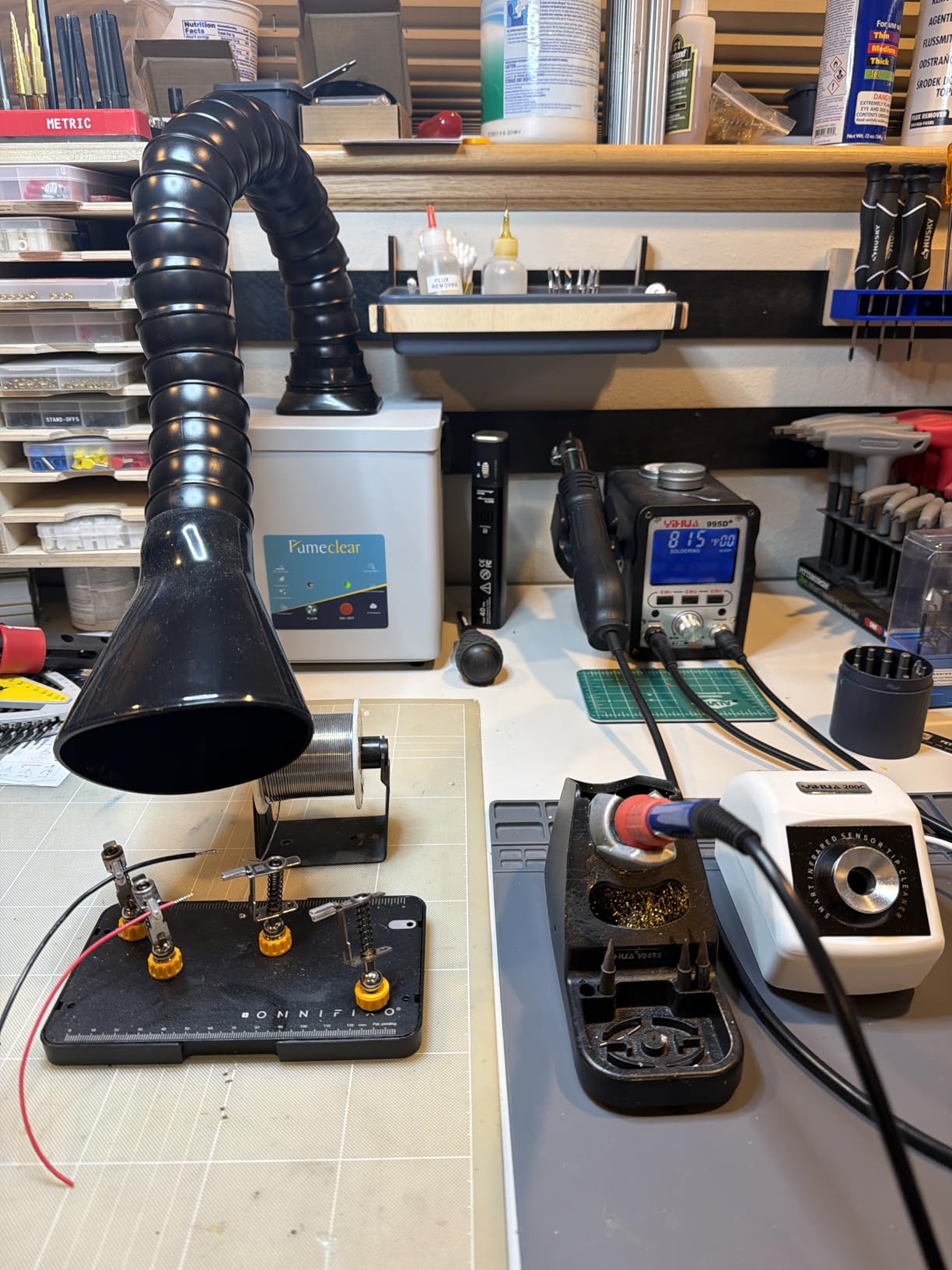 FumeClear FC-2001S Solder Fume Extractor, 128 to 168m³/h Strong Suction Soldering Fume Extractor, Low Noise High Efficiency 3-speed Smoke Extractor, Suitable for Hand Soldering customer photo 1