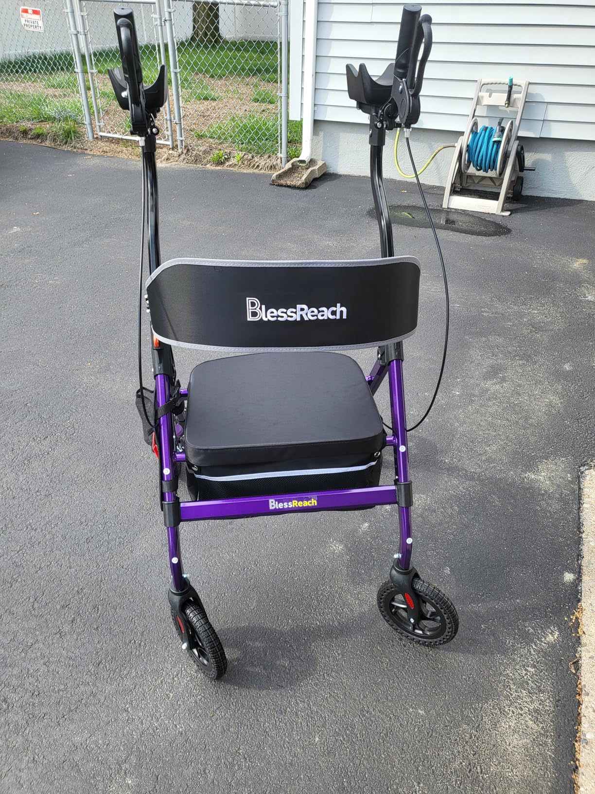 BlessReach Heavy Duty Upright Rollator Walker for Seniors with Seat, 450lb Capacity, 8