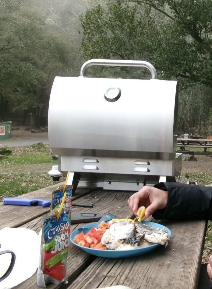 Halbtrocken 304 Stainless Steel Marine Gas Grill with Rod Holder Mount & Cover - 200 sq. in. Cooking Area, 12,000 BTU Propane Boat Grill - Perfect Compact Grill for Boating, Tailgating and Camping customer photo 1