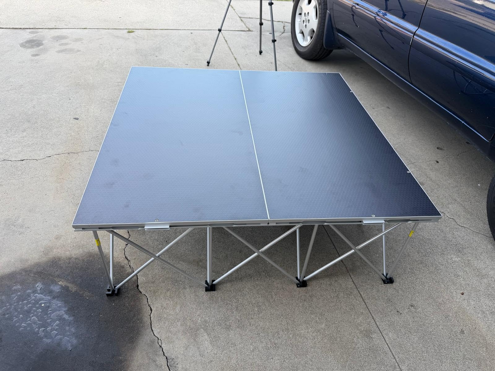 4x4ft Foldable Stage Platform, 1540lbs Heavy Duty Portable Stage with 16