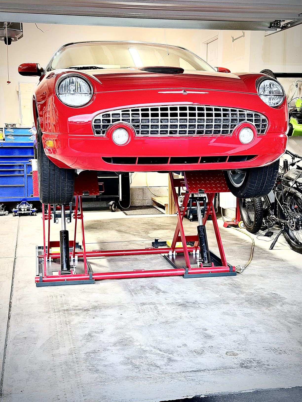 KT-X77 7000 lbs Scissor Lift - 110V Portable Car Lift for Cars SUVs Light Trucks, 39.37