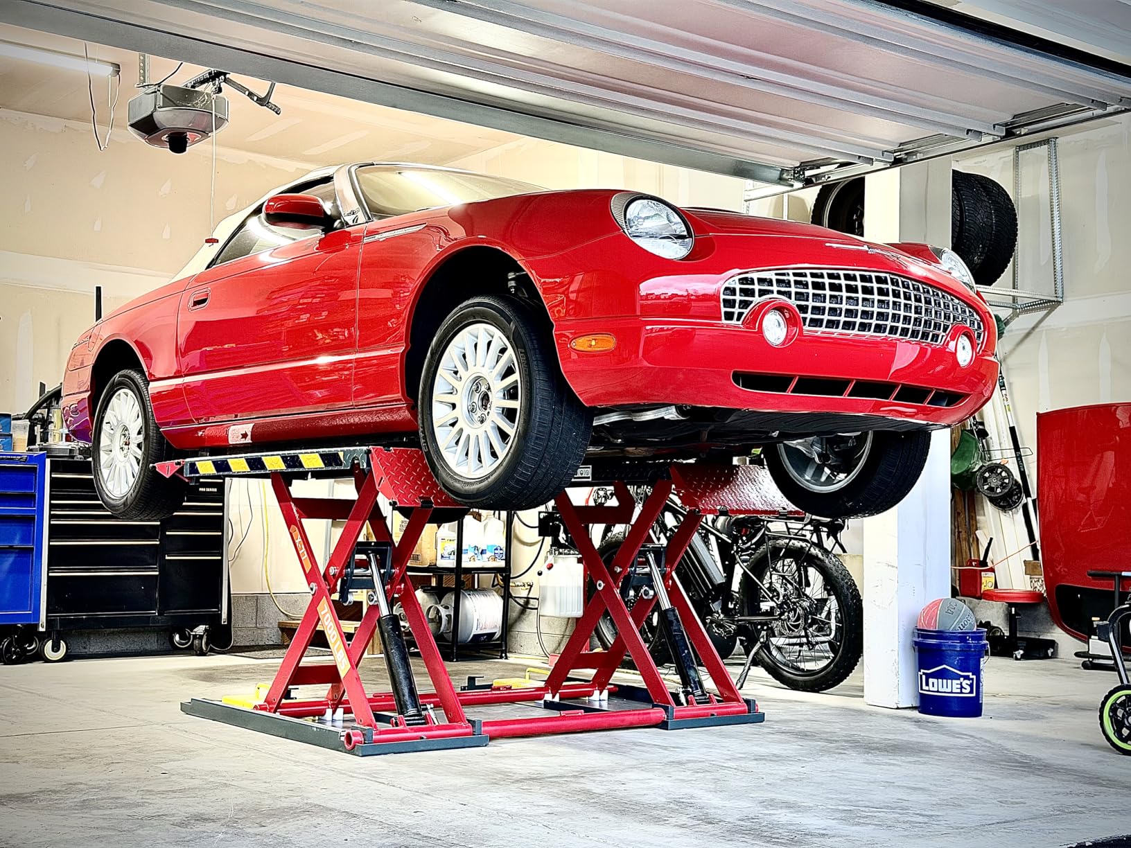 KT-X77 7000 lbs Scissor Lift - 110V Portable Car Lift for Cars SUVs Light Trucks, 39.37