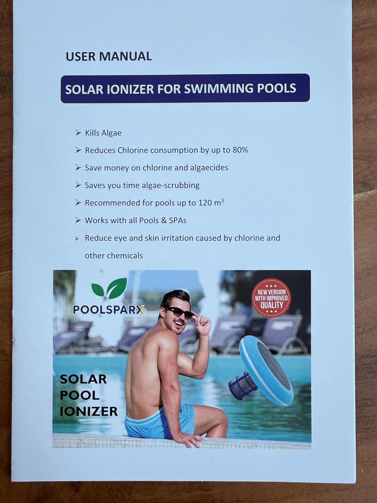 Solar Pool Ionizer - Copper Pool Ionizer for Above Ground & Inground Pools up to 45,000 Gallons - Solar Powered Pool Ionizer System customer photo 2