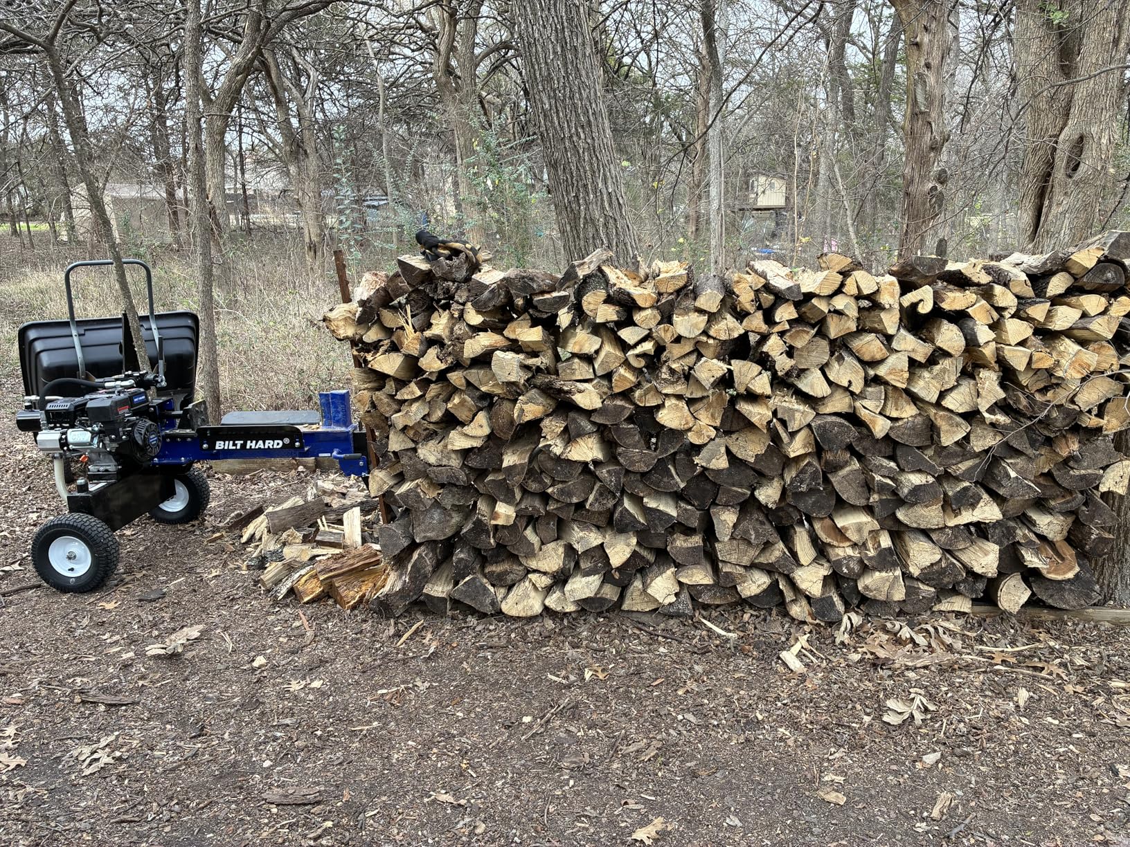 BILT HARD 27-Ton Towable Gas Powered Log Splitter, Horizontal & Vertical Wood Splitter with 209cc OHV Engine & 2-Stage Pump, 16