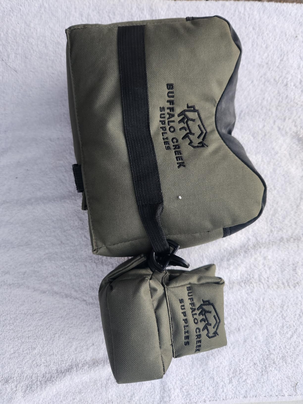 Buffalo Creek Supplies Shooting Bag All-Weather Rifle Rest Sandbag for Bench Shooting, Hunting, Target Practice & Competition - Front & Rear Set - Filled customer photo 2