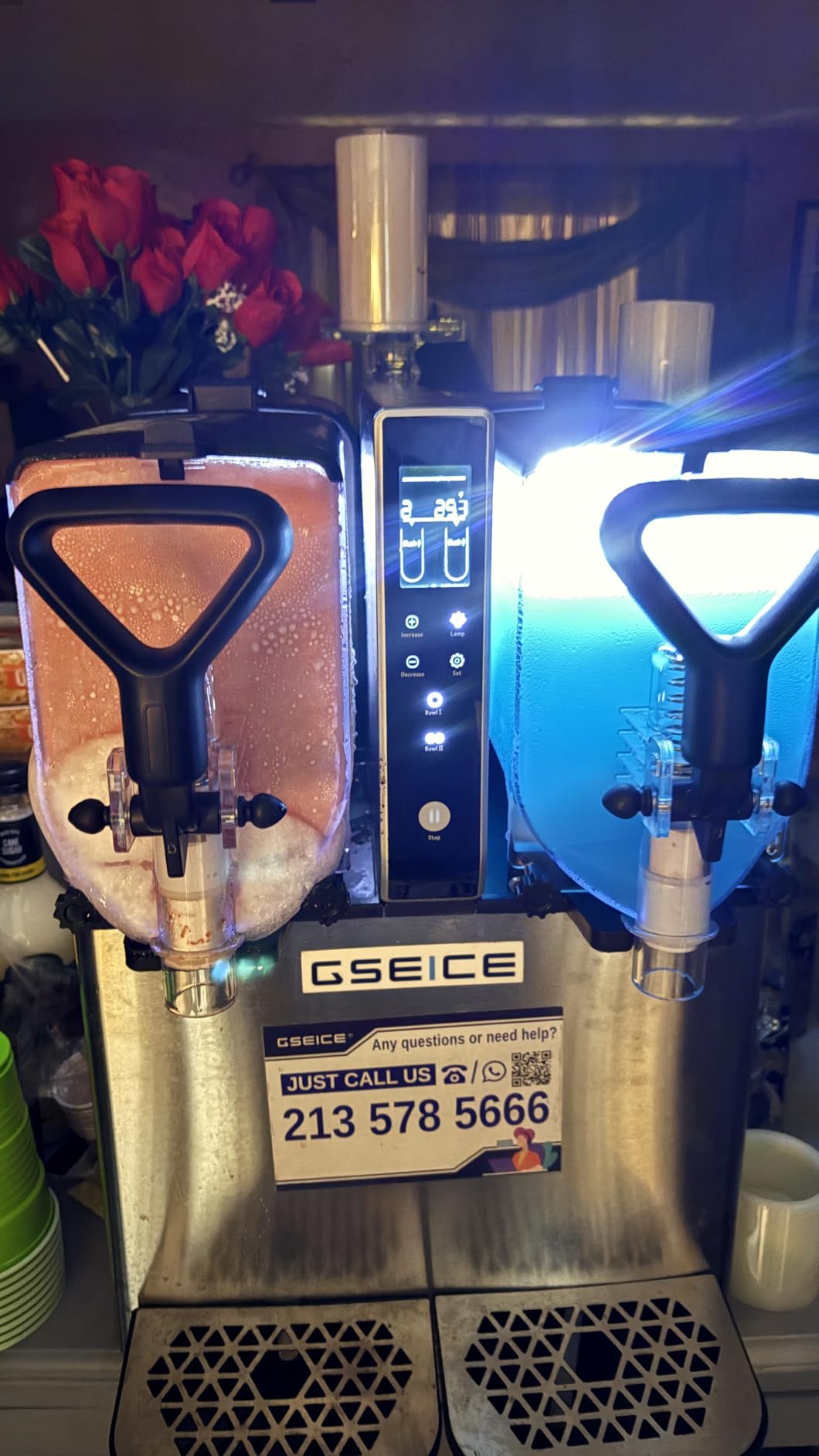 Commercial Slushie Machine, 1.05 Gallons x 3 Tank Frozen Margarita Machine with LED Lights for Business Birthday Party, 580W Slush Machine with Auto Clean for Margaritas Frozen Cocktails customer photo 1