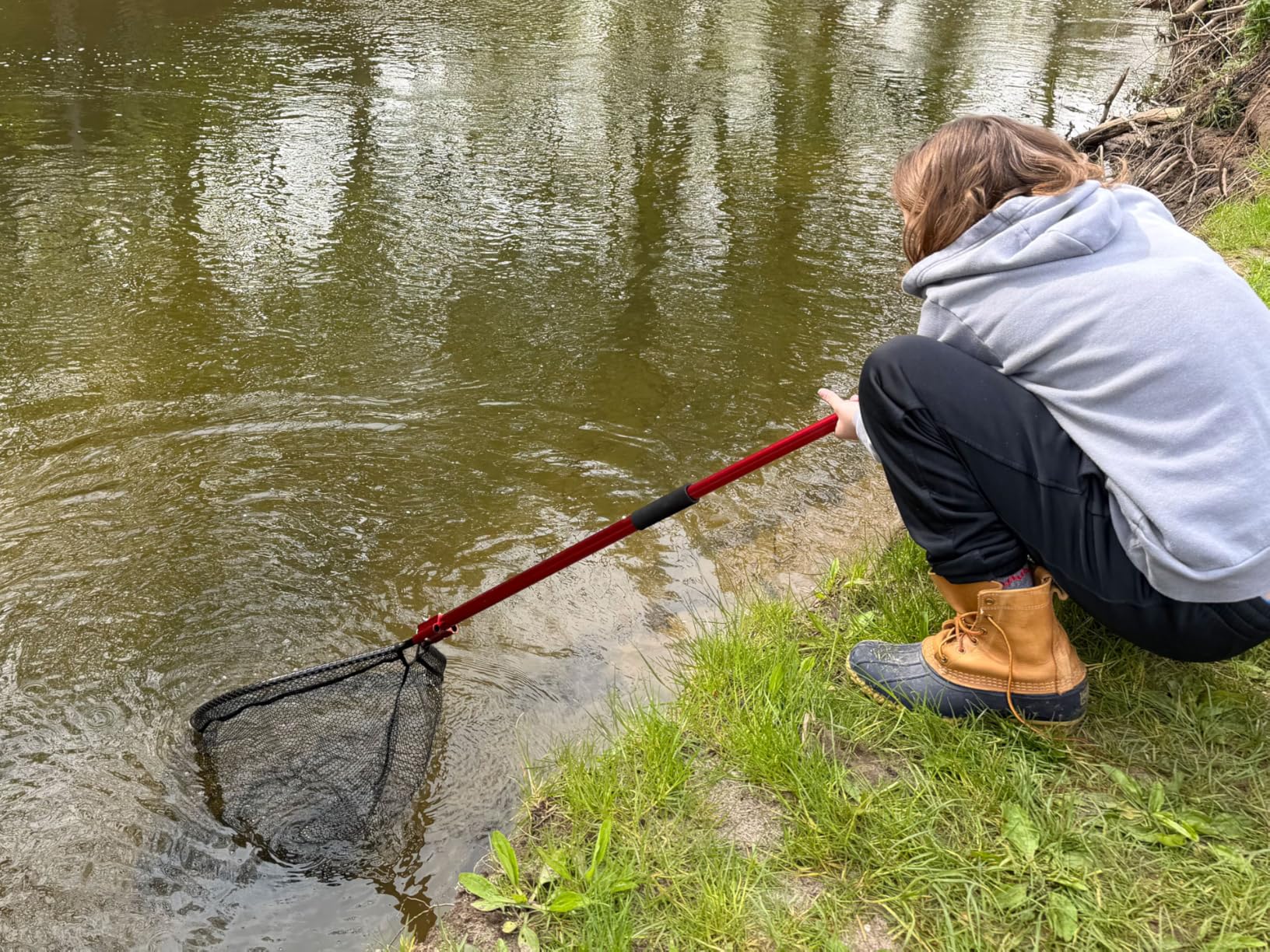 High Strength Heavy Duty Extra Large Aluminum Landing Net - Telescoping Handle (67-85inch), 27in Net Opening for Saltwater Fishing, Boat, Pier, River Angling customer photo 2