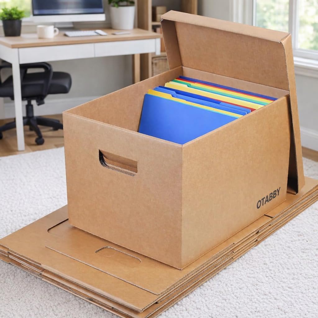 Archival Storage Boxes (4-Pack) - Extra Strong 3-Ply Side Walls, Heavy-Duty Kraft Board, Ready-To-Assemble with Handles and Lids for Files and Photo Storage, Legal/Letter Size 12x16x10 Inches customer photo 2