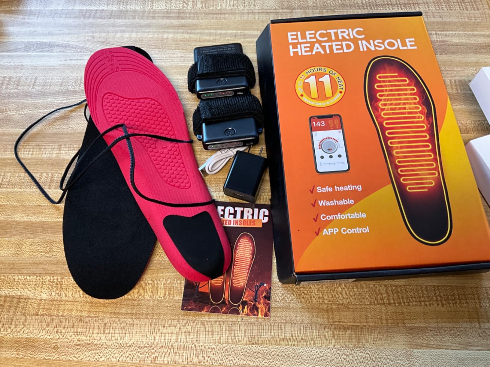 Heated Insoles for Men Women, Rechargeable Electric Foot Warmers, 5000mAh Battery Toe Feet Warmer Boot, Washable Cut to Size Fit Thermal Shoe Inserts for Outdoor Work, Hunting Skiing Cycling with App L customer photo 1
