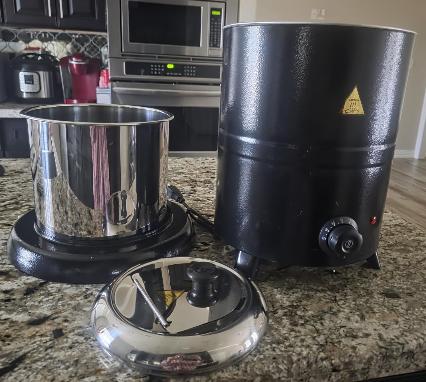 13.7QT Commercial Grade Soup Warmer Kettle with Hinged Swing Lid and Detachable Stainless Steel Insert Pot, Electric Soup Pot for Restaurants, Catering, Buffet, Party, Big Family customer photo 1