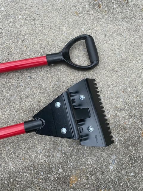 2 Pack Shingle Remover Tool 46.5 in Heavy Duty Roofing Shovel with D-Handle, Notched Teeth Nail Puller, Fiberglass Handle Roof Tear Off Tool for Shingle Removal customer photo 2