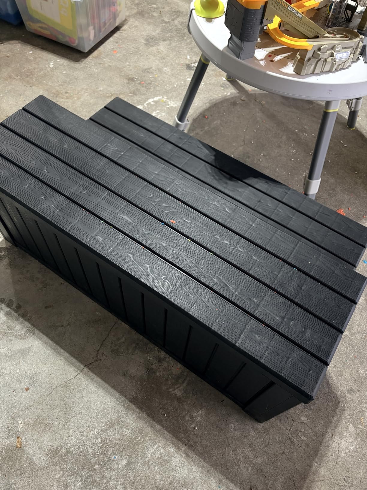 Universal Hot Tub Steps with Storage, Outdoor Spa Stairs with Storage Compartment, Non-Slip Sturdy Waterproof Heavy Duty Porch Step, Wood Looking Indoor Outdoor Use, 600LBS Weight Capacity customer photo 1