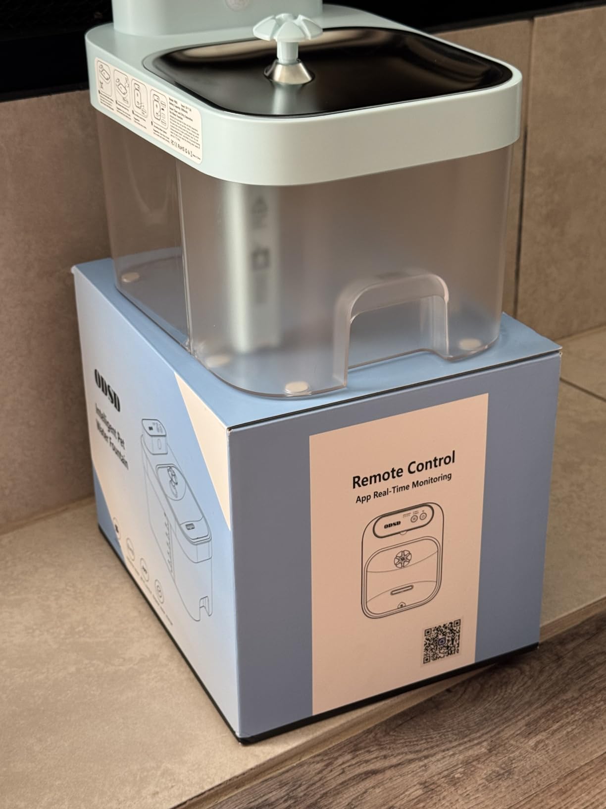 ODSD Cat Water Fountain, App Monitoring Wastewater Separation & No Filter Cotton, Pet Water Fountain with 101oz/3L Large Capacity Tank, Wireless Automatic Water Dispenser for Cats Indoor, 2.4G Wi-Fi customer photo 1