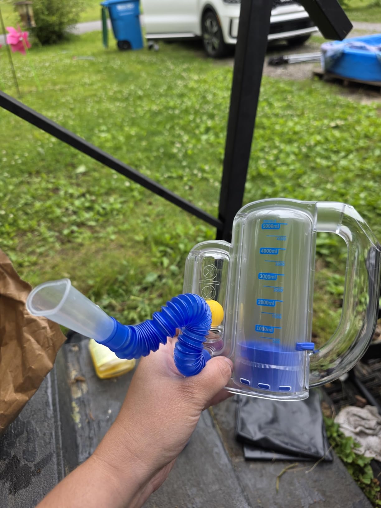Incentive Spirometer Breathing Exercise Device for Lungs, Lung Exerciser Device, 5000ml Capacity for Deep Steady Inhalation Practice with Airflow Indicator customer photo 1