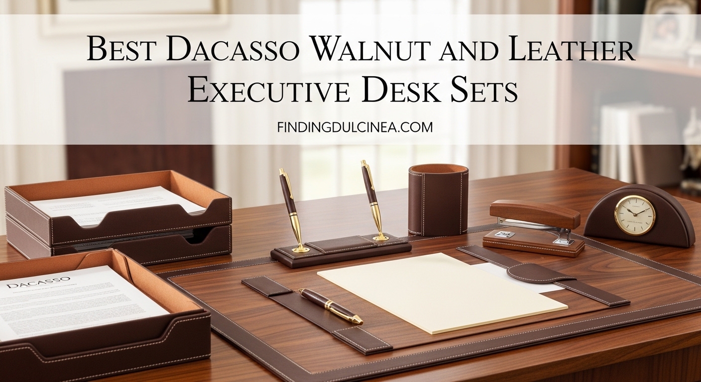 Best Dacasso Walnut and Leather Executive Desk Sets