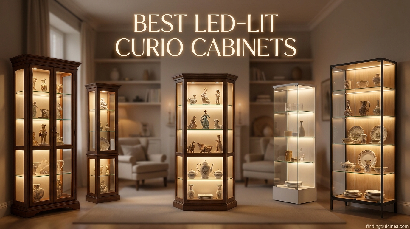 Best LED-Lit Curio Cabinets