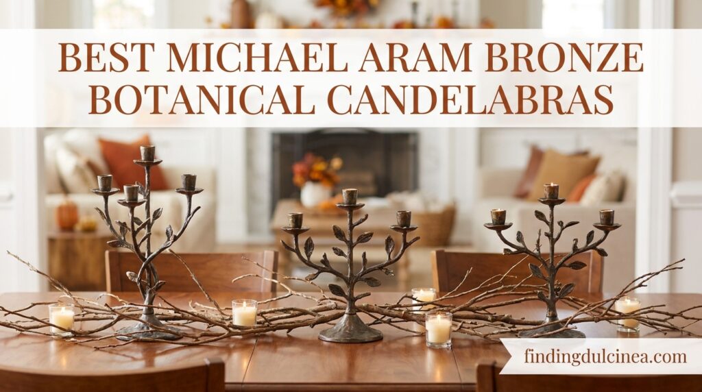 Current image: Best Michael Aram Bronze Botanical Candelabras
