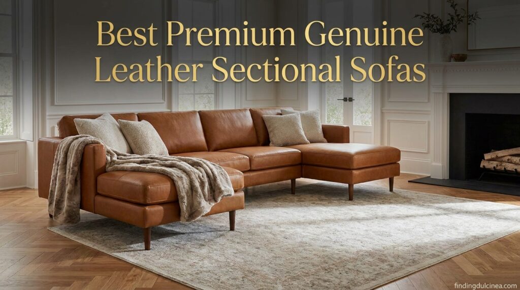 Current image: Best Premium Genuine Leather Sectional Sofas