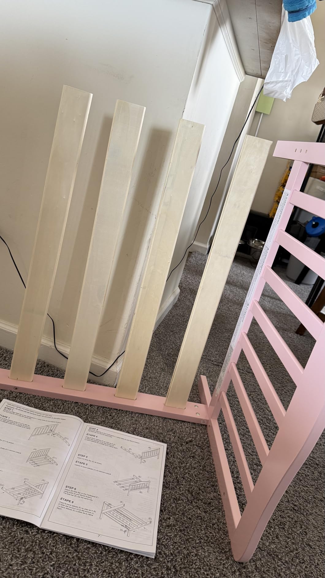 Dream On Me Classic Design Toddler Bed in Pink, Low-to-Floor Wooden Bed with Safety Rails, GREENGUARD Gold & BSA Certified, Non-Toxic Finish customer photo 1
