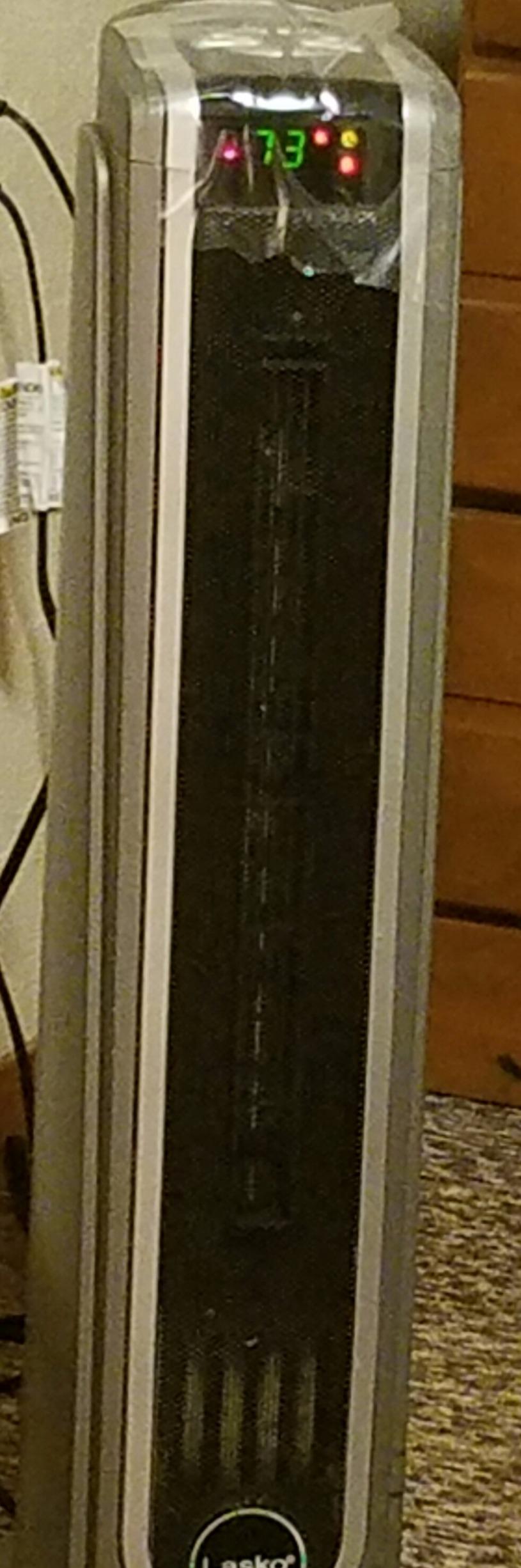 Lasko Oscillating Digital Ceramic Tower Heater for Large Rooms, with Adjustable Thermostat, Timer and Remote Control, 29 Inches, 1500W, Black, 5586 customer photo 2