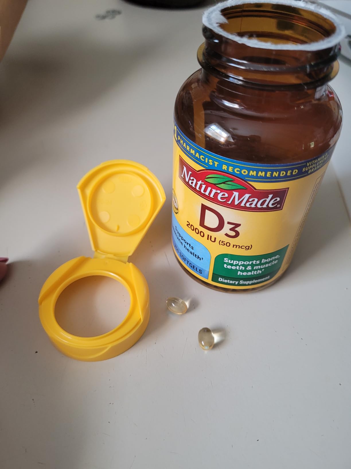 Nature Made Vitamin D3 2000 IU (50 mcg), Vitamin D Supplement for Bone, Teeth, Muscle and Immune Health Support, 250 Softgels, 250 Day Supply customer photo 2