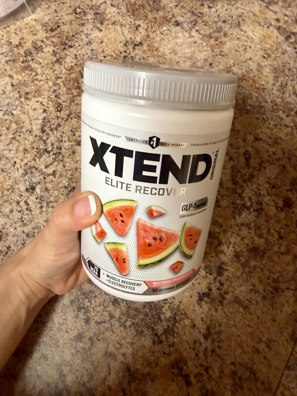 Xtend Original BCAA Powder, 7g BCAAs and 2.5g L-Glutamine for Muscle Recovery Hydration and Lean Muscle, Sugar Free, Watermelon Explosion, 30 Servings customer photo 2